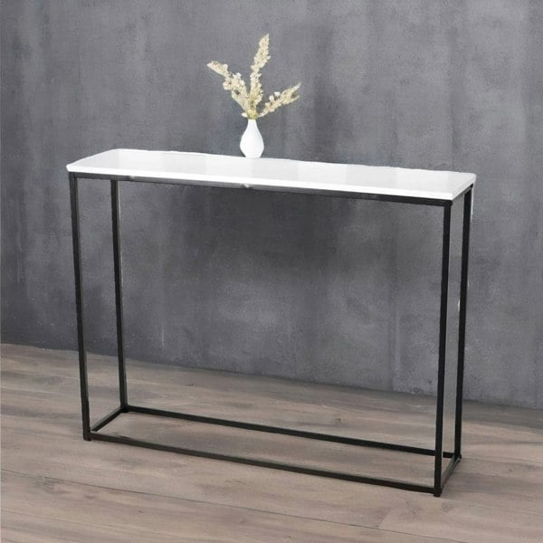 Rafaelo Mobilia Freestanding Slim Hallway Console Table White