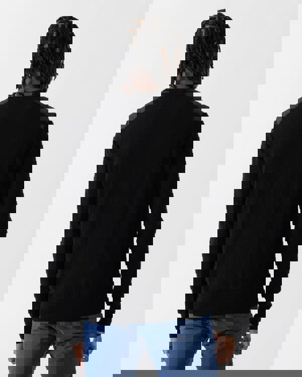 Belstaff Kerrigan Mens Merino Wool Crew Neck Jumper - Black - CHO - Designer Mens Jumpers