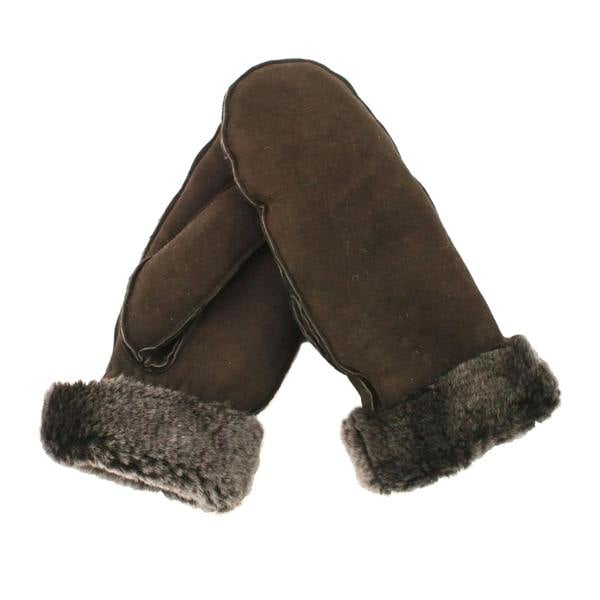 Eastern Counties Leather Womens/Ladies Full Hand Sheepskin Mittens - Brown Tipped - 