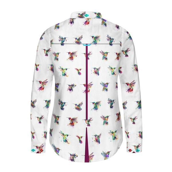 WHISPERING WINGS HUMMINGBIRD WOMENS PRINT SHIRT - Premium Men's Patterned Shirt by Claudio Lugli | Bold Design, Tailored Fit, Best Printed Shirts