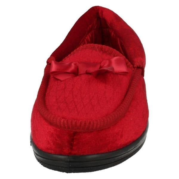 Four Seasons Ladies Four Seasons Full Slippers with Bow Detail