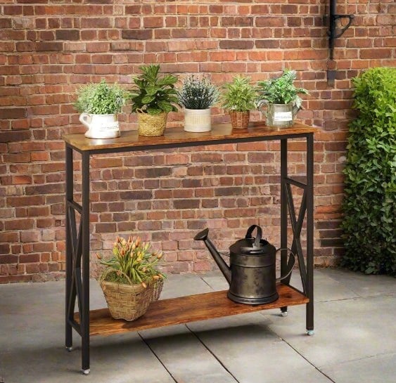 Modcraft Industrial Slim Console Table for Home and Garden