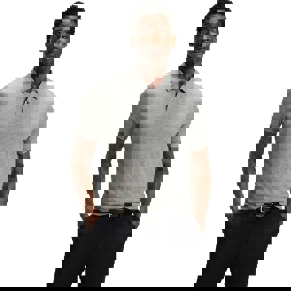 Hugo Boss Mens Pallas Cotton Polo Shirt - Silver