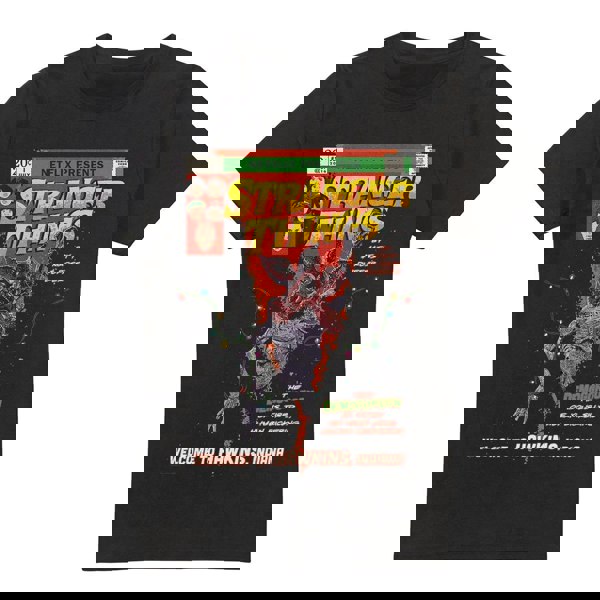 Stranger Things Mens Welcome To Hawkins Comic T-Shirt - Black