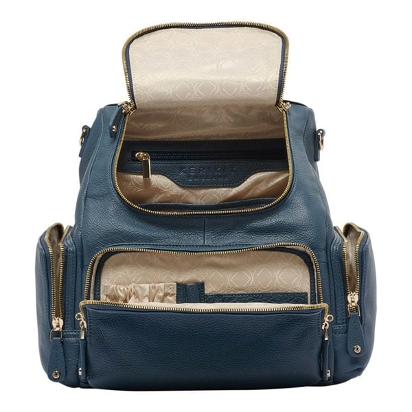 KeriKit England Amber Midi Leather Backpack - Denim Blue