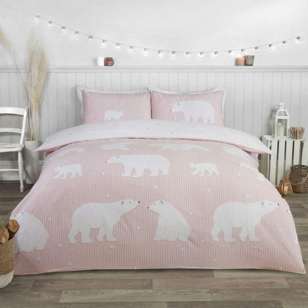 HomeSpace Direct Winter Bears Brushed Cotton Duvet Cover Set