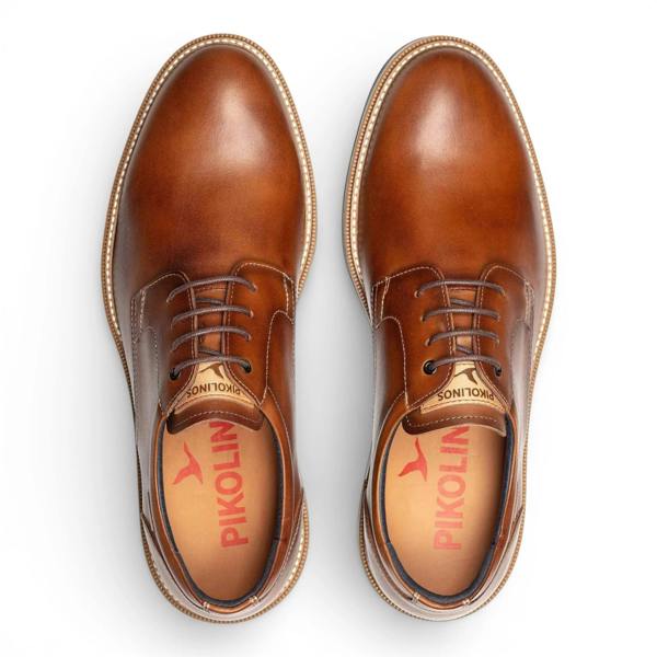 Pikolinos Claret - Men's Brown Leather Lace-Up Derby Shoes