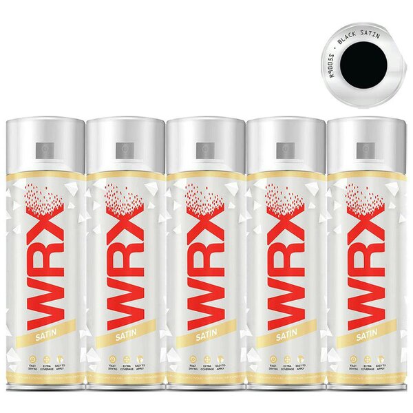 WRX 5X WRX Satin Black Spray Paint 400ml