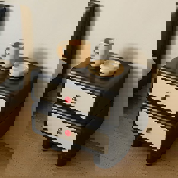 Alicia Wood Bedside Table, Cream-Rit Concept-Rit Concept