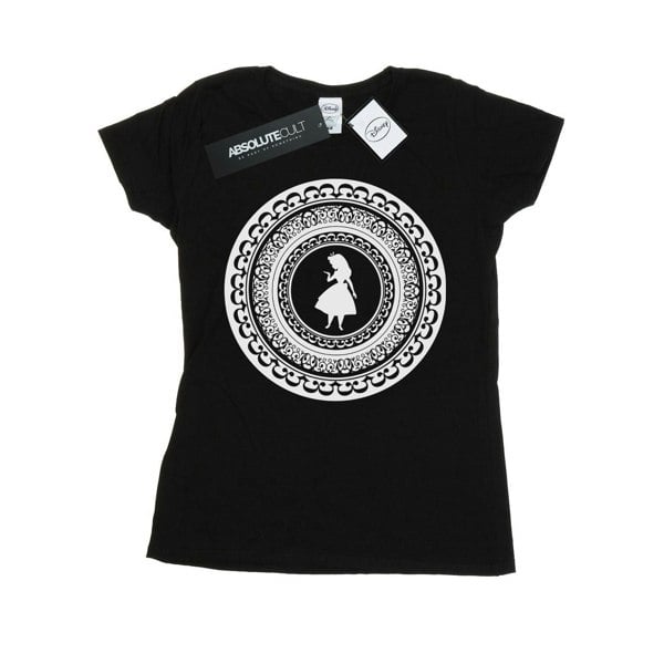 Disney Womens/Ladies Alice In Wonderland Circle Cotton T-Shirt - Black