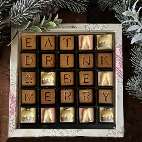 CHOC ON CHOC Eat, Drink & Be Merry Chocolate Message Box