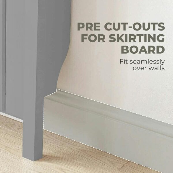 Bobobiy 93 x 88.5cm Rustic-Look Radiator Cover - Grey