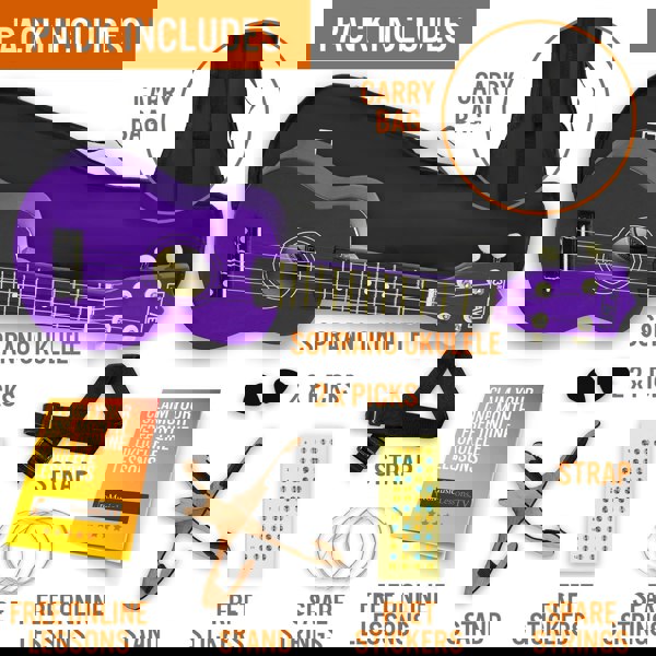 3rd Avenue Soprano Ukulele Pack Purple Ukuleles#Colour_Purple