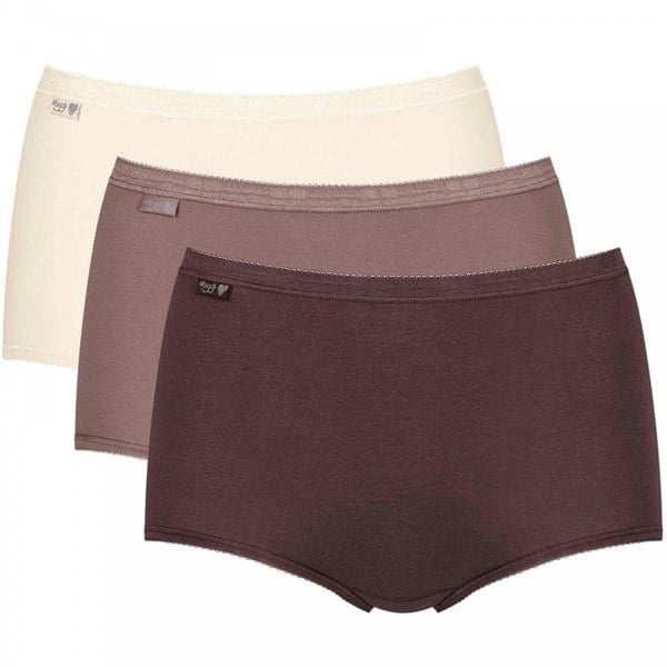 Sloggi Holiday Edition 3 Pack Maxi Brief, Brown/Light Combination