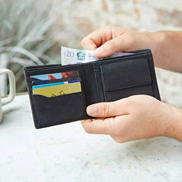 Paper High Buffalo Leather Billfold Wallet