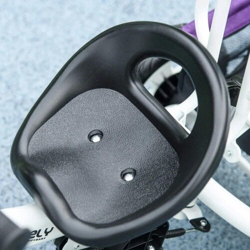 Bobobiy 6 in 1 Kids Trike Push Bike w/ Push Handle, Canopy, 5-point Safety Belt, Storage, Footrest, Brake, for 1-5 Years, Purple