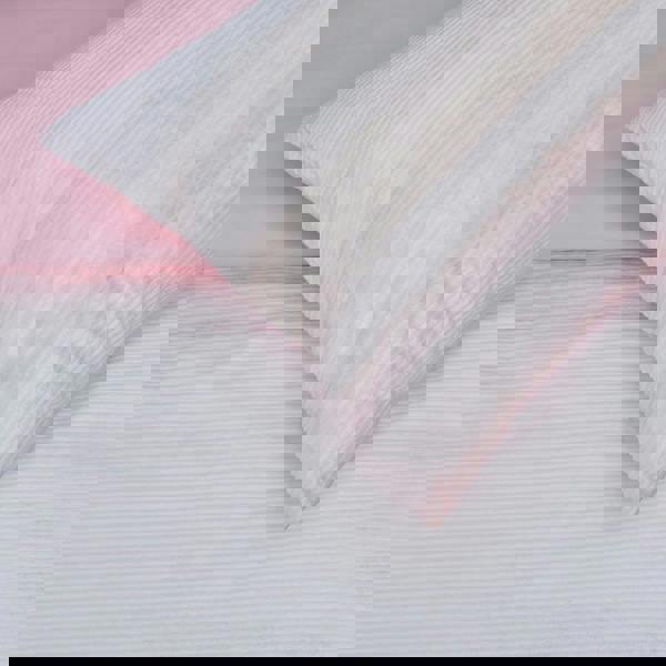 Smart Living Luxury Hotel Quality Reversible Ribbed Velvet Duvet Cover with Pillowcases - Blush