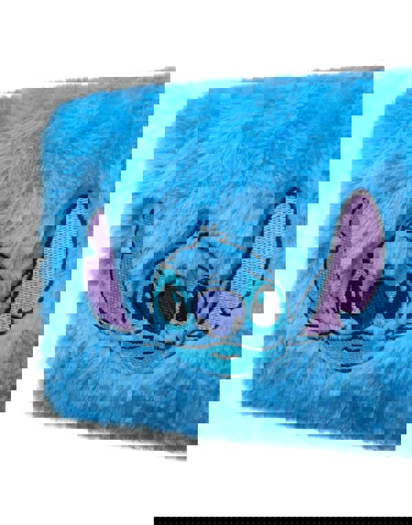 Disney Womens Blue Stitch Character Face Makeup Bag and Mirror (One Size)