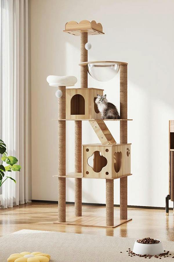 Living and Home Cat Tree Cat Tower with Perches and Condo