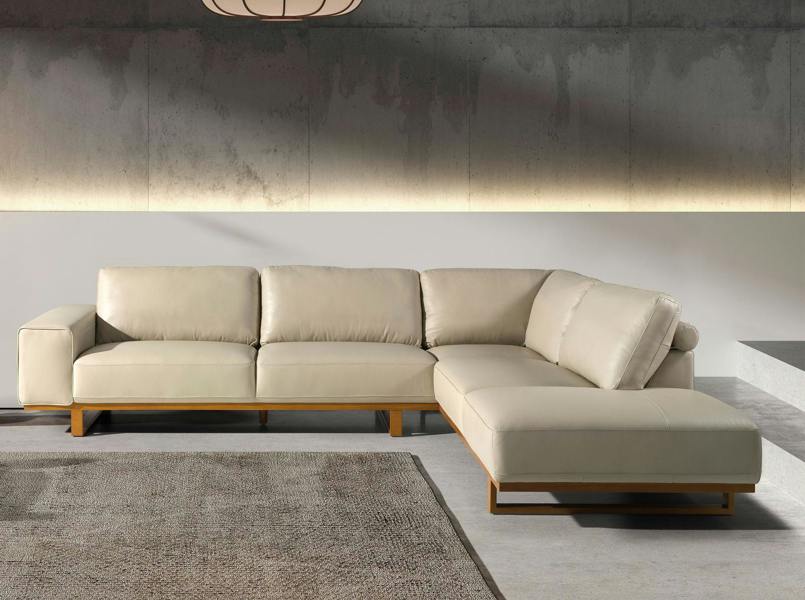 Angel Cerdá Corner sofa in sand leather 6203/6204