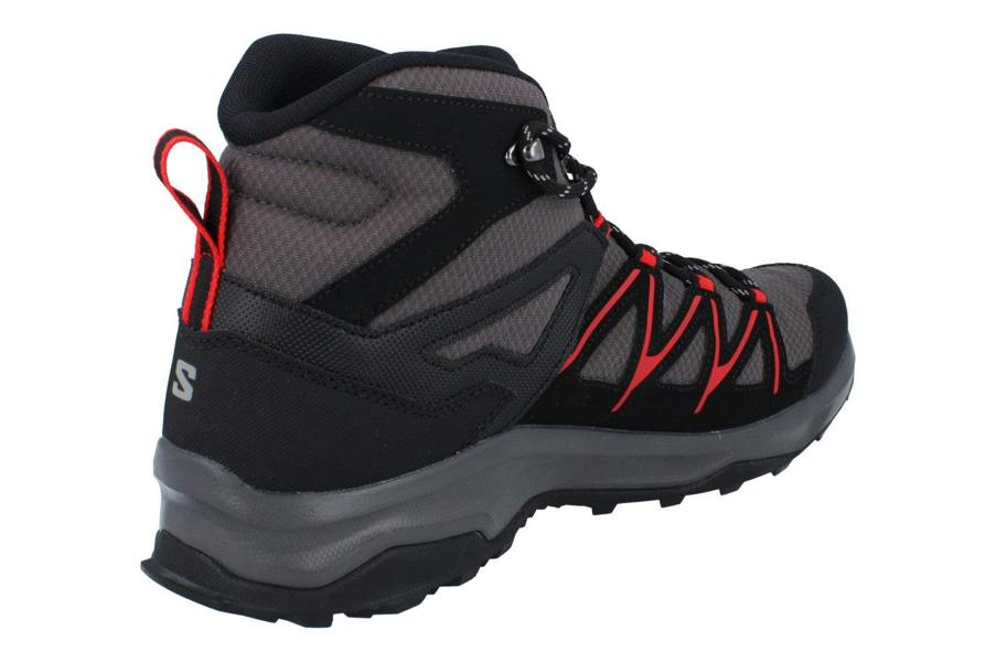 Salomon Daintree Mid Gtx Mens Walking Boots 475366 Hiking  475366 - Magnet Black High Risk Red 475366 - Photo 2