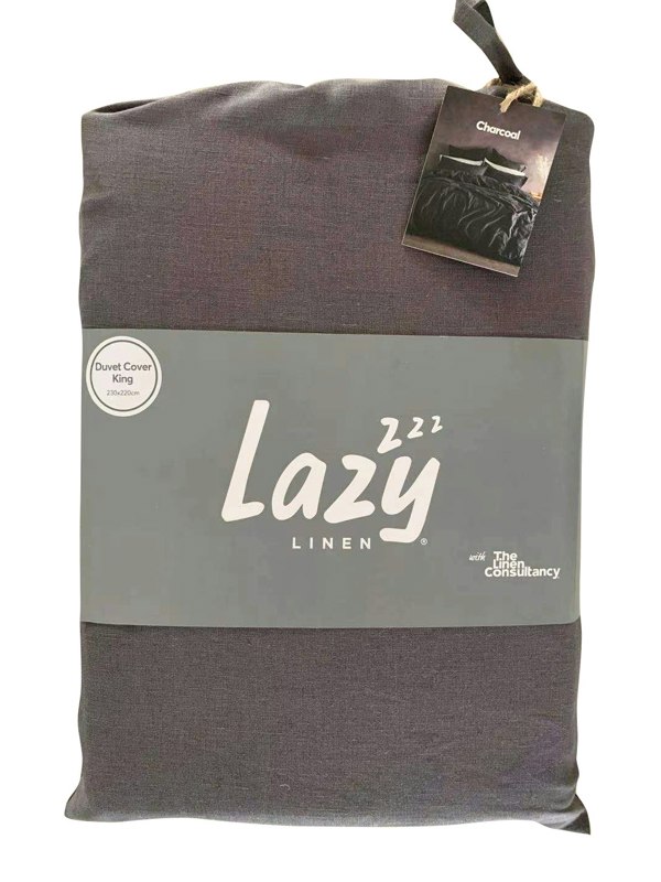 Lazy Linen Duvet Cover - Charcoal