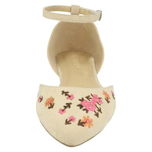 Spot On Ladies Spot On Ankle Strap Ballerinas