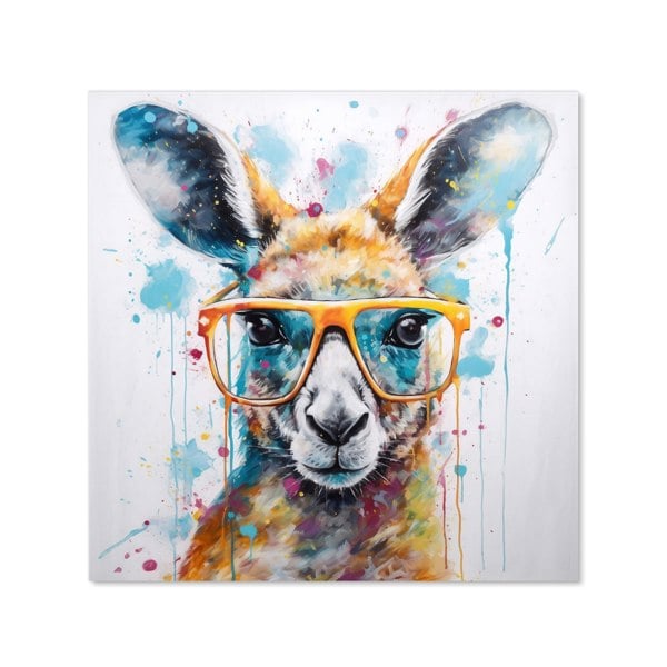 Warren Reed - Designer Splashart Kangaroo In Glasses Kitchen Splashback