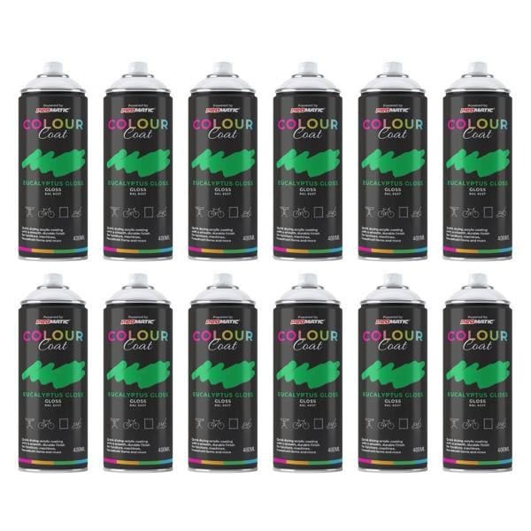 Colour Coat 12X Eucalyptus RAL 6037 Gloss Spray Paint 400ml