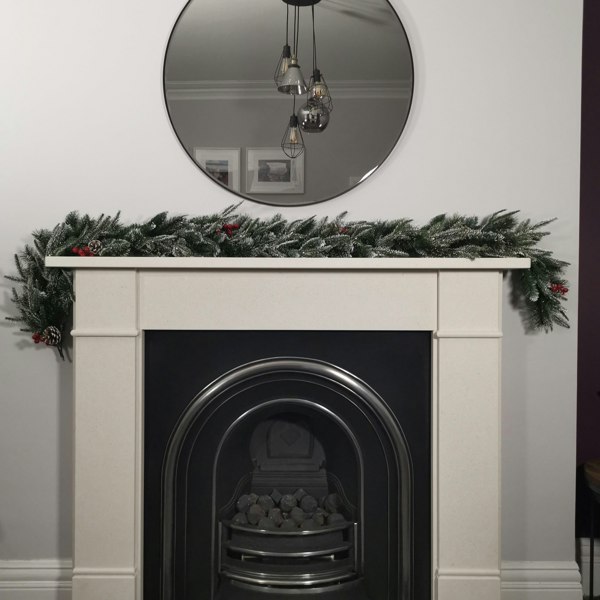 Samuel Alexander Premier 180cm (6ft) Festive New Jersey Christmas Garland PVC Tips With Berries And Cone
