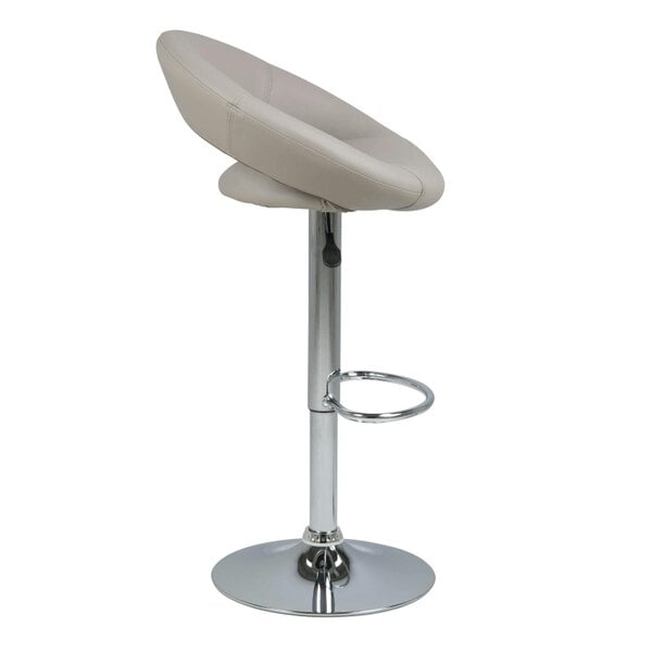 Wyld Haus Set of 2 Jorah Light Grey Faux Leather Swivel Bar Stool Open Back