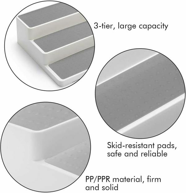 HYGRAD BUILT TO SURVIVE 3/2 Tier Shelf Jar Rack Holder Cupboard Corner Organiser Storage Kitchen Tool UK