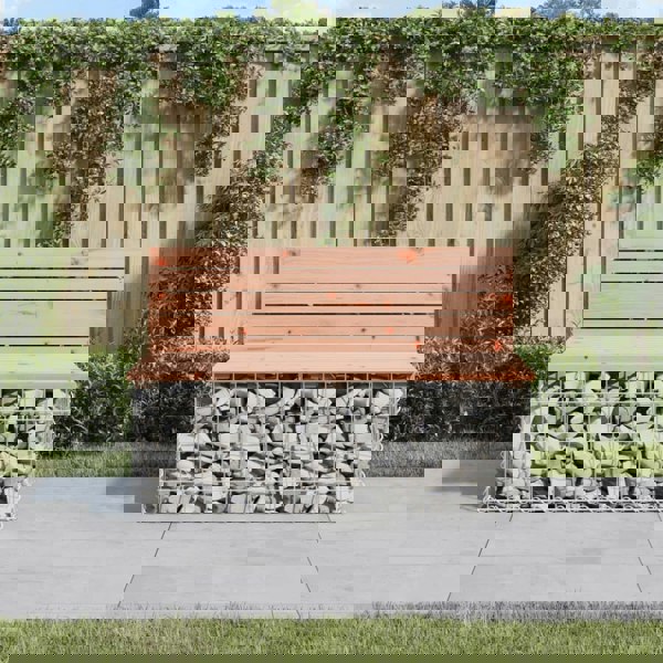 Berkfield Garden Bench Gabion Design 103x70x65 cm Solid Wood Douglas