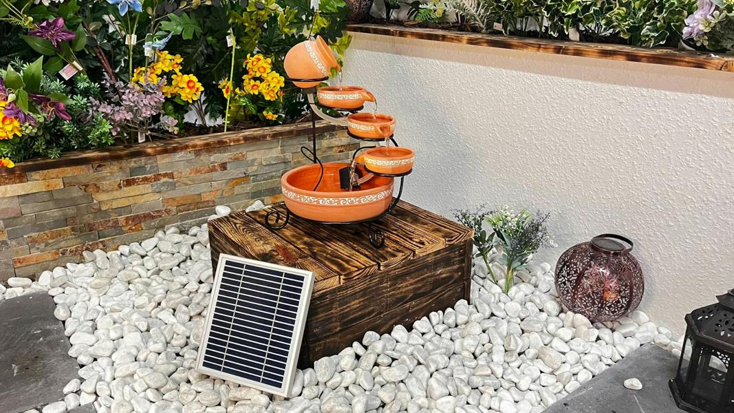 Tranquillity Water Features Teracotta Traditional Solar Water Feature