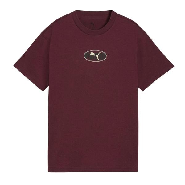 Puma Childrens/Kids Essentials Logo Regular T-Shirt - Burgundy - 