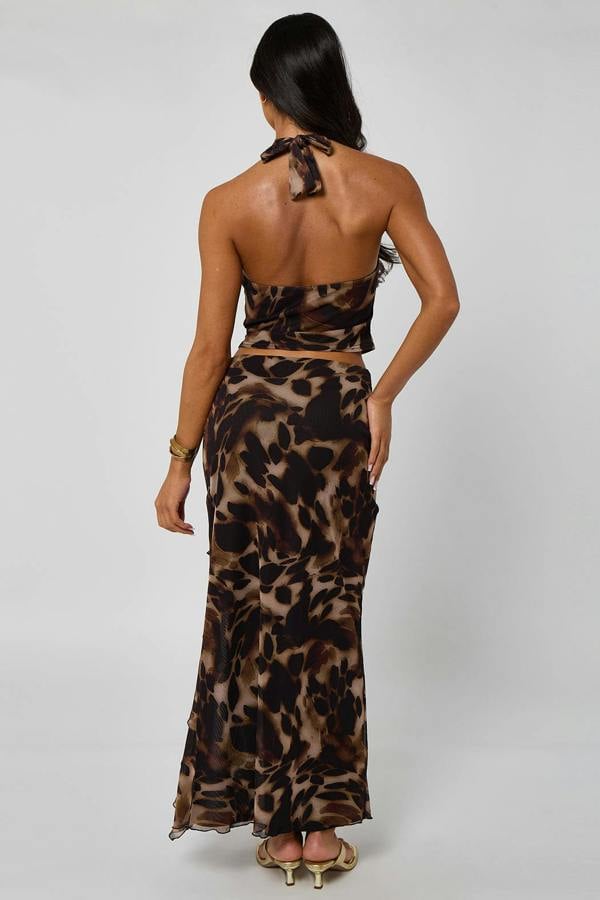 Urban Bliss Ruffle Detail Split Maxi Skirt