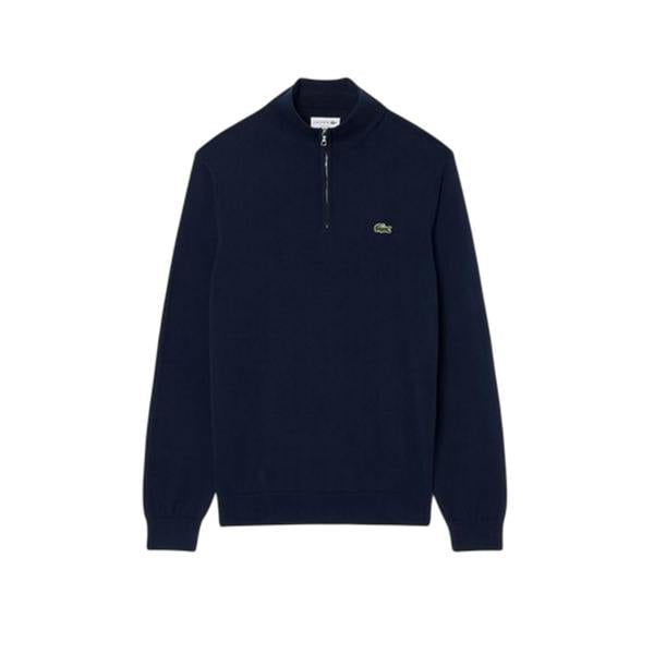 Lacoste Mens Quarter Zip Casual Jumper - Navy - 