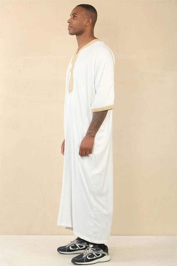 Infinity Leather Men's Moroccan Thobe Jubba Robe Eid Djellaba Gandoura