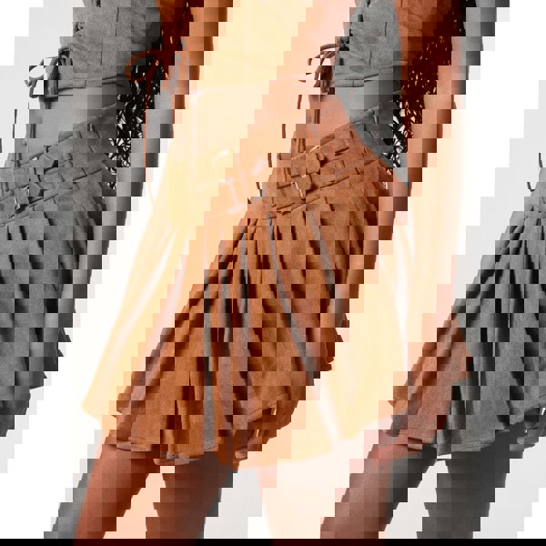 Pink Vanilla Suedette Pleated Mini Skirt