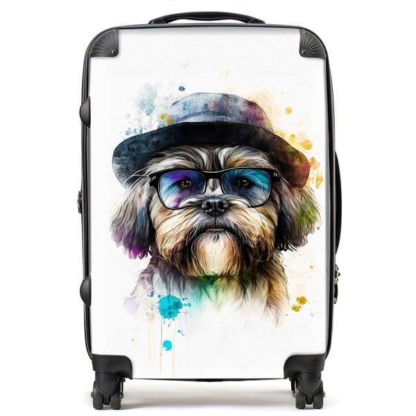 Warren Reed Lhasa Apso Dog Splashart Suitcase