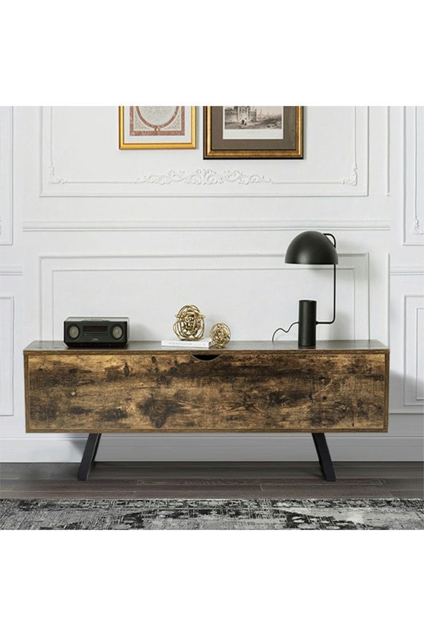 Living and Home Industrial Wooden Flip Top Storage Bench