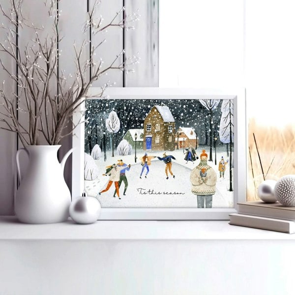 Christmas decor for living room | Wall art print