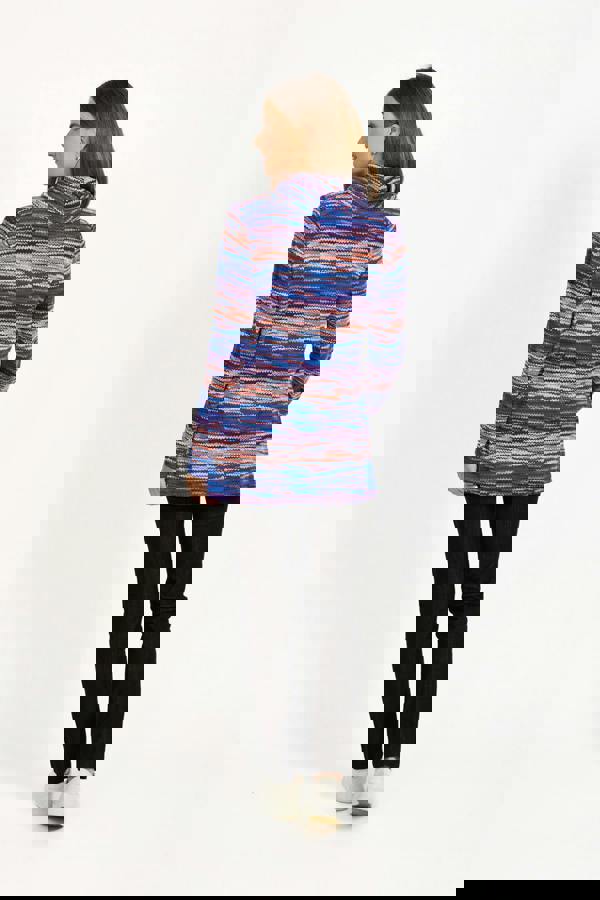 Staggered Print Cowl Neck Top