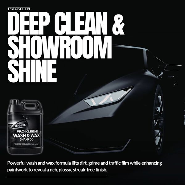 ProKleen Pro-Kleen Wash & Wax Shampoo with Carnauba Wax 3x 5L - pH Neutral Professional Car Wash Shampoo