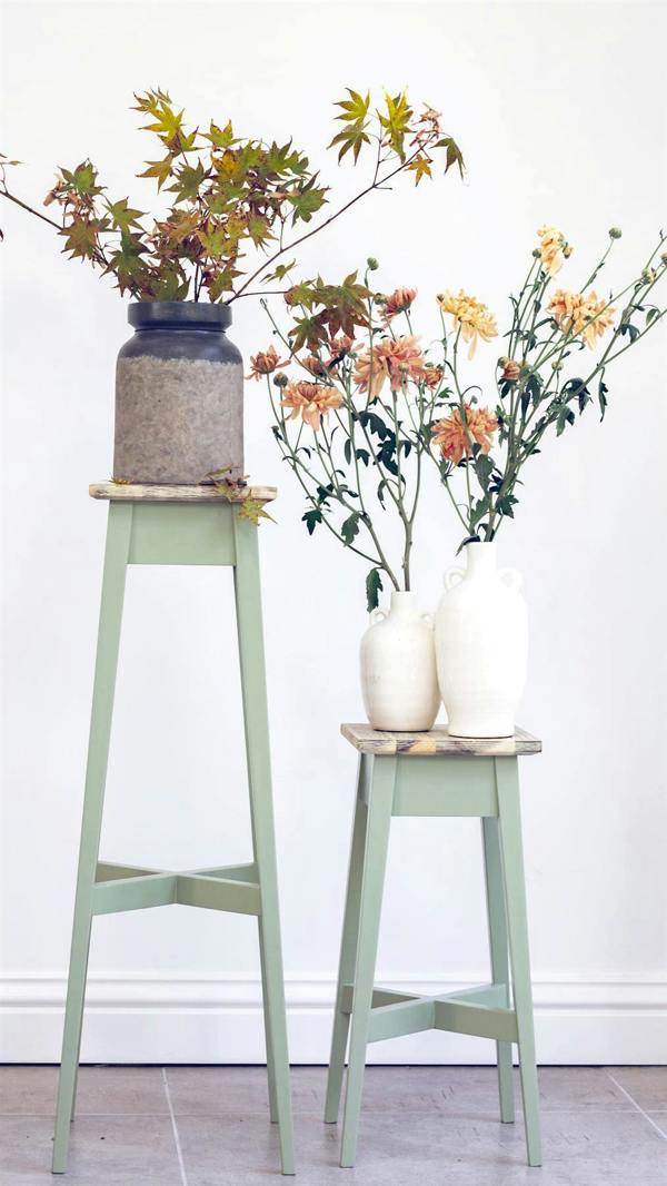 Statement Furniture Florence Plant Stands Set of 2, Tall Small Wooden Plant Holders Assembled