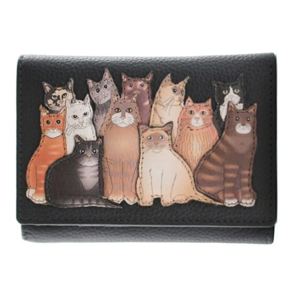 Mala Leather Meowfia Cats Leather Tri-Fold Purse