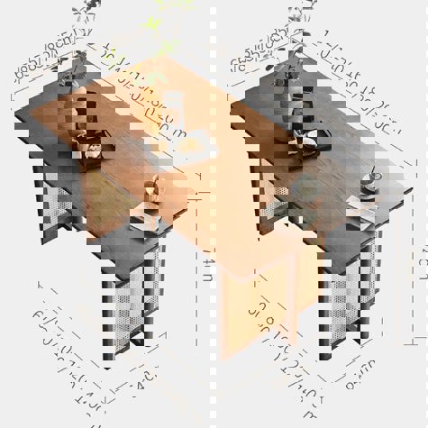 Isla Dining Table, Rattan & Solid Wood-Rit Concept-Rit Concept