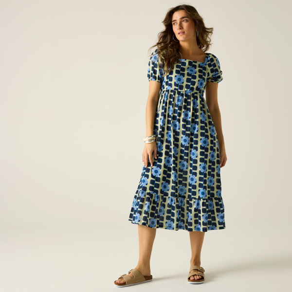 Regatta Womens Orla Kiely Giant Flower Summer Midi Dress - Blue