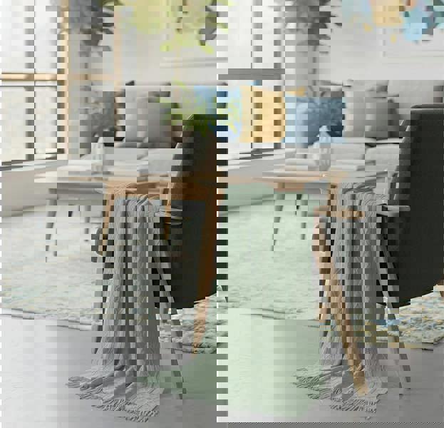 Anyhouz Anycozy Gray Faux Cashmere Throw Blanket Diamond Knit 150x230cm