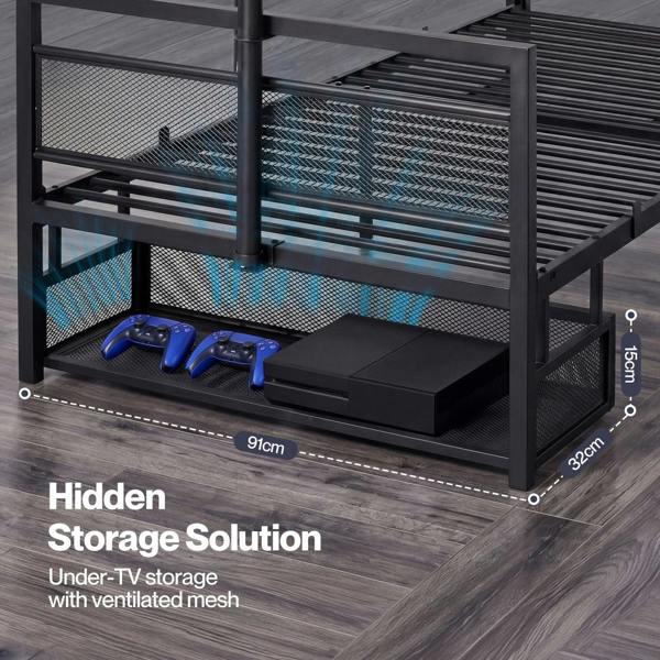 Levede Single Bed Frame Gaming Bed TV Bed 360° Rotating Mount Metal Black